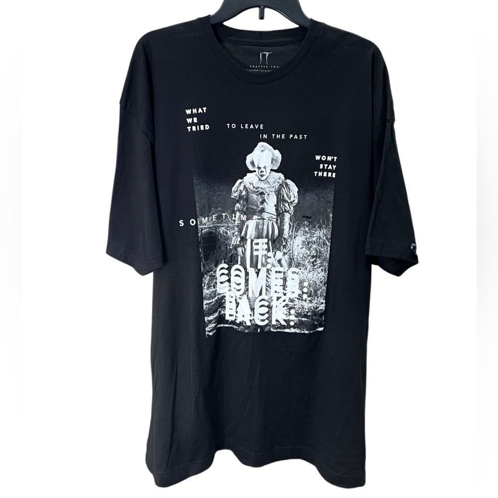 IT Pennywise Mens T Shirt Chapter Two Graphic Glitch Size 3XL (54-56) Black